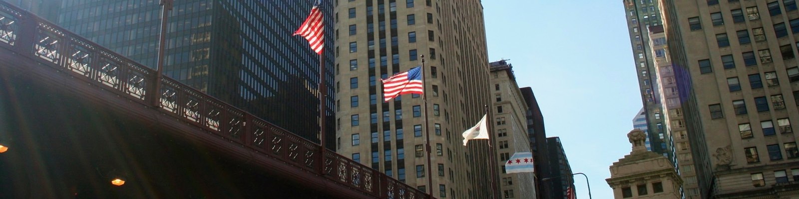 DuSable Bridge and North Michigan Avenue in Chicago